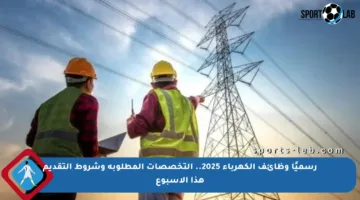 رسميًا وظائف الكهرباء 2025.. التخصصات المطلوبة وشروط التقديم هذا الأسبوع
